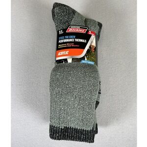 Genuine Dickies Mens 3 Pack Steel Toe Crew Performance Thermal Socks Grey 6-12